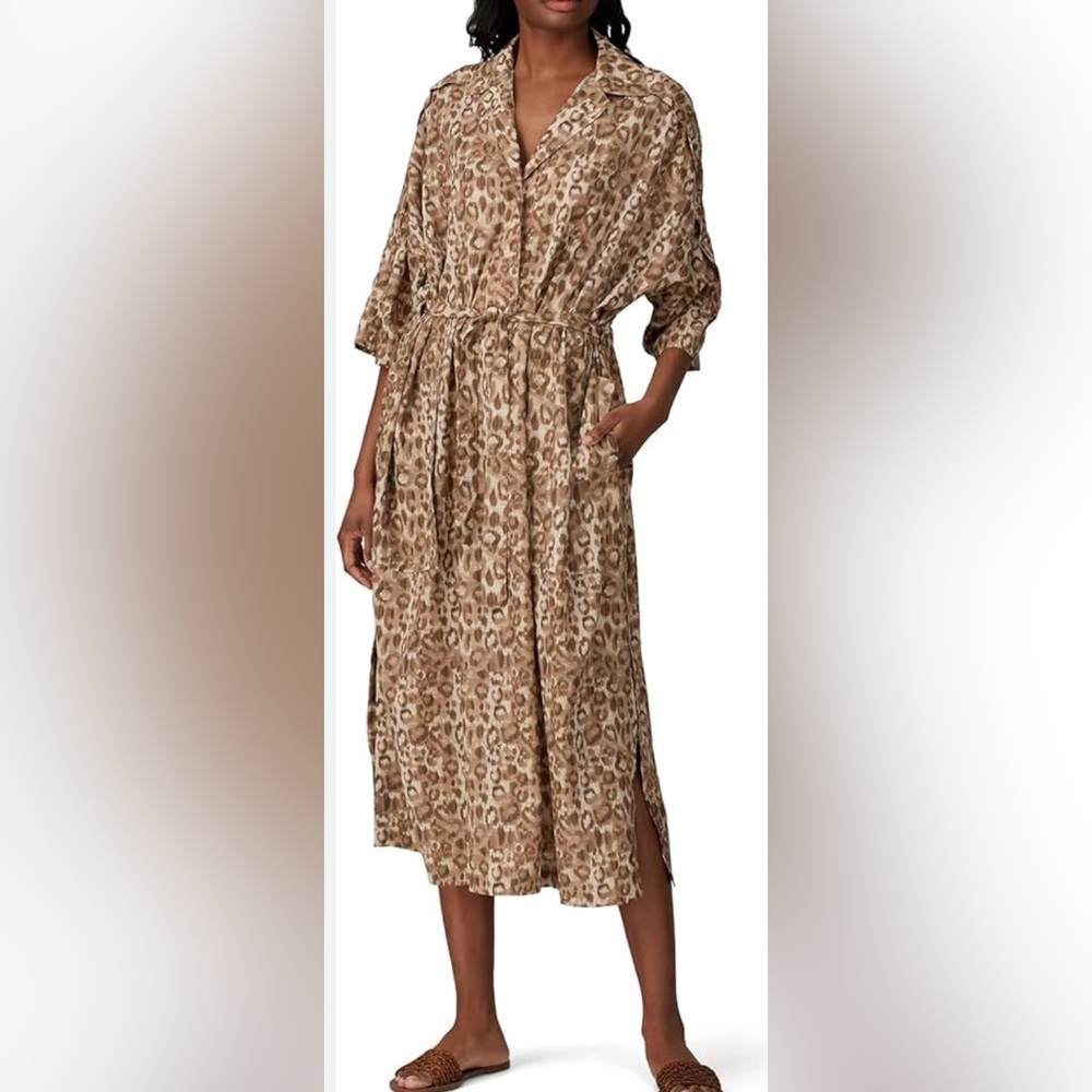 Victor Alfaro Leopard Print Midi Dress